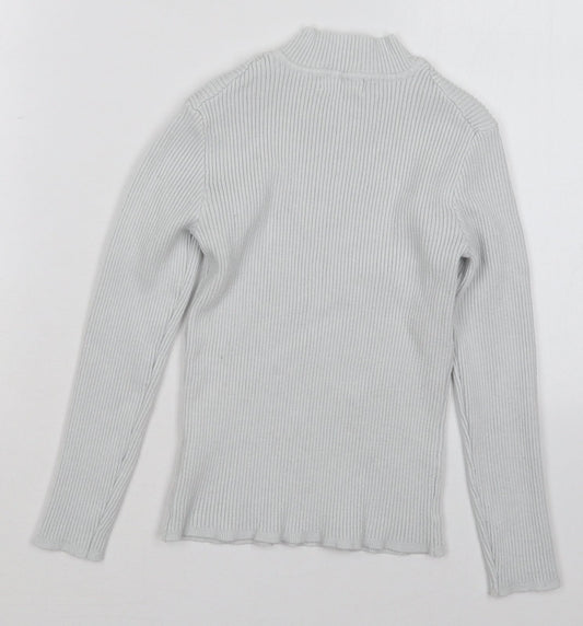 Primark Womens White Mock Neck  Viscose Pullover Jumper Size 10