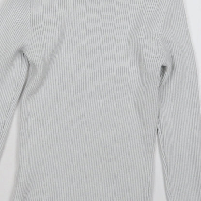 Primark Womens White Mock Neck  Viscose Pullover Jumper Size 10