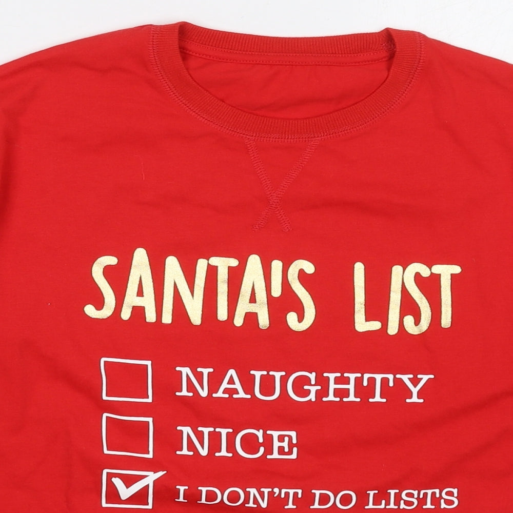 Dunnes Womens Red  Cotton Pullover Sweatshirt Size S  Pullover - Santa's List Christmas