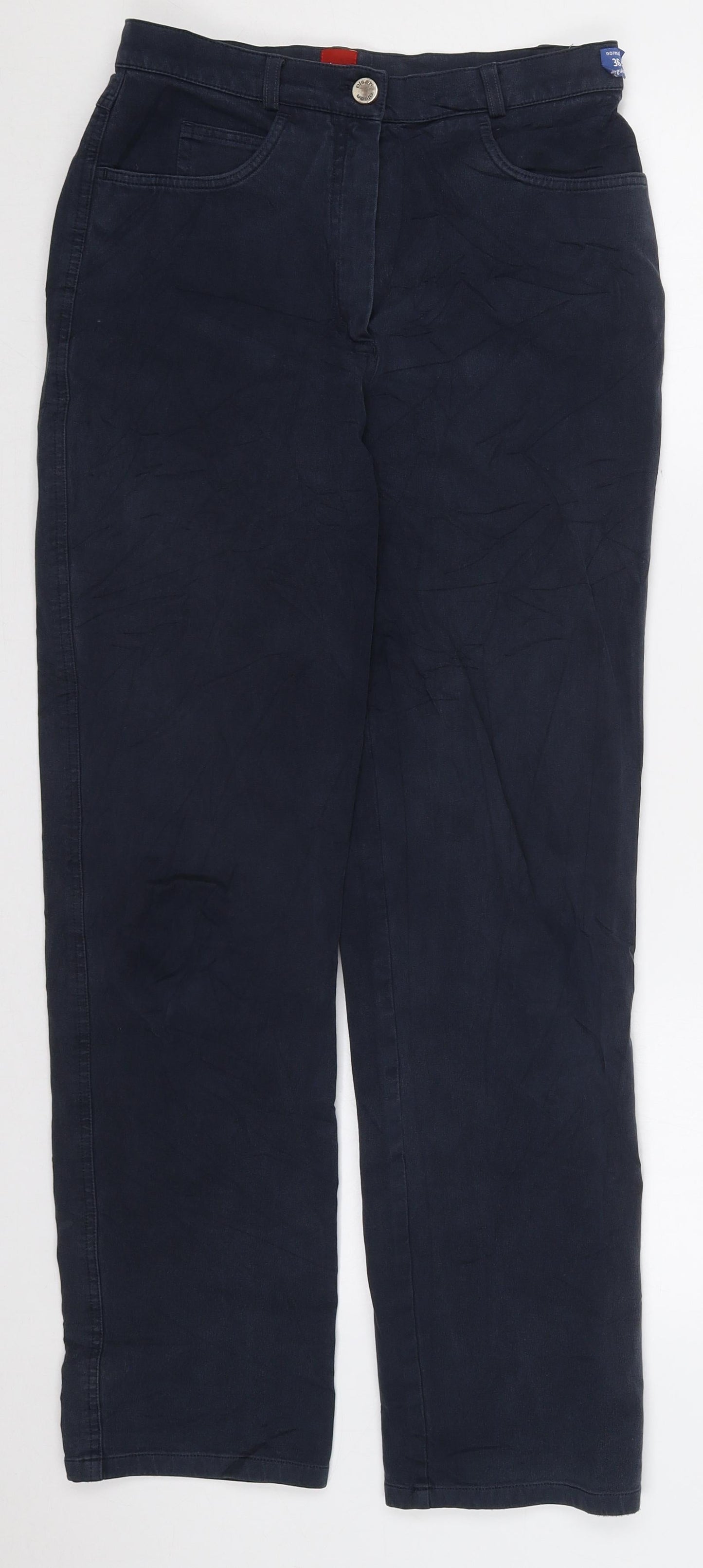 Olsen Womens Blue  Cotton Straight Jeans Size 8 L28.5 in Regular Button