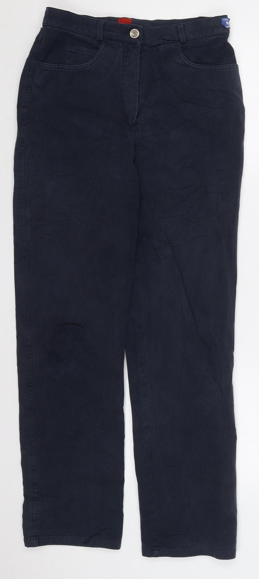 Olsen Womens Blue  Cotton Straight Jeans Size 8 L28.5 in Regular Button