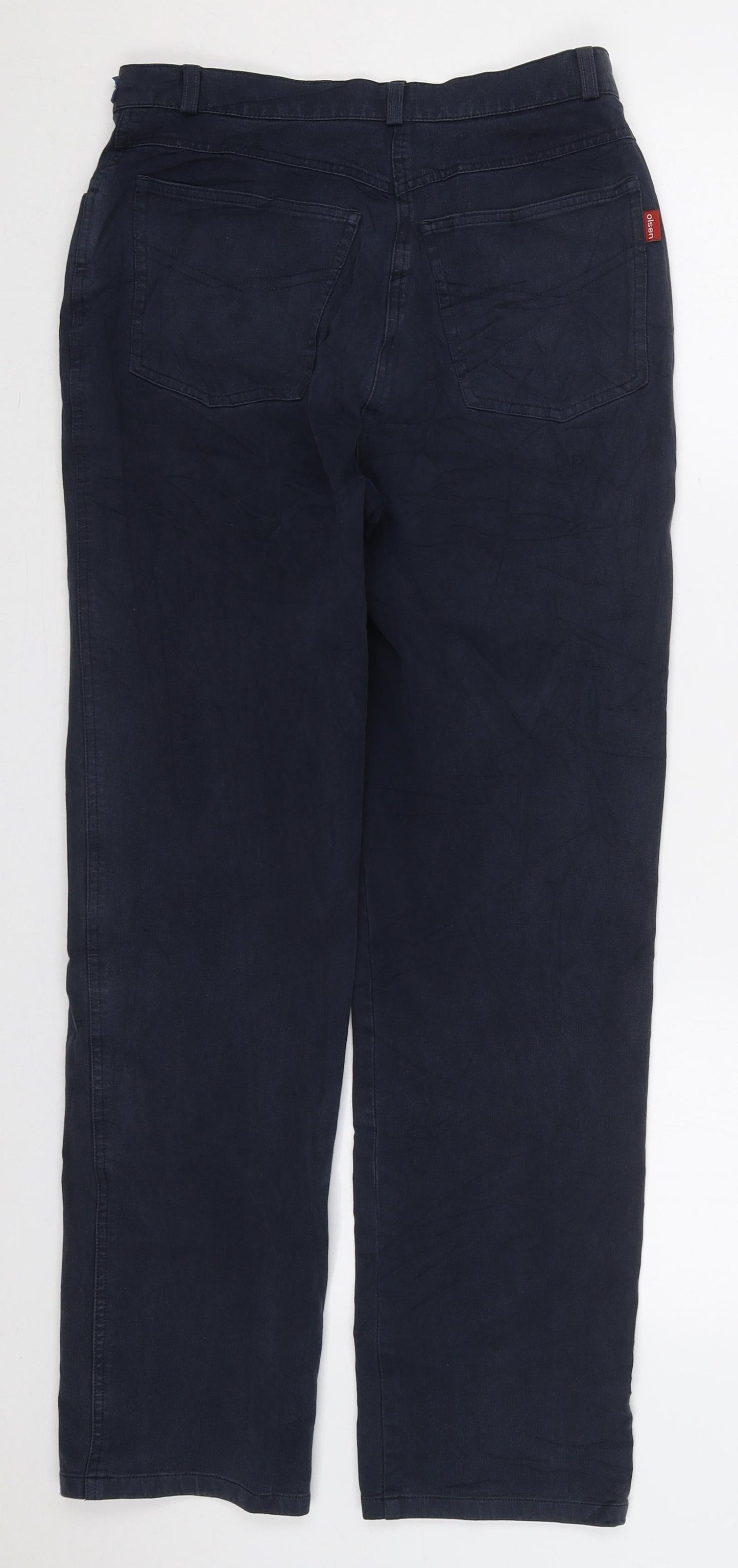Olsen Womens Blue  Cotton Straight Jeans Size 8 L28.5 in Regular Button