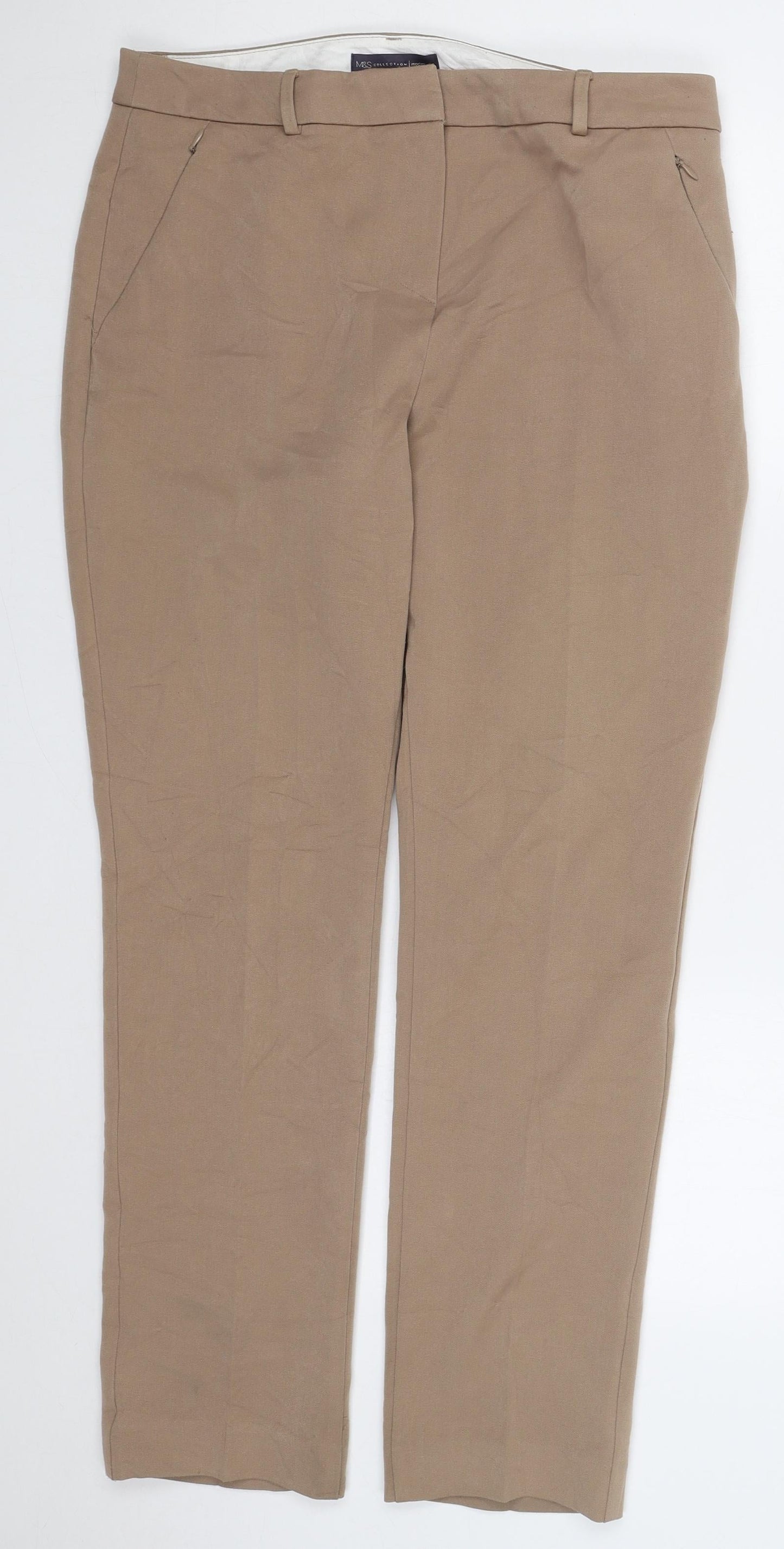 Womens UK Size 34 in Marks and Spencer Regular Fit  Beige Trousers