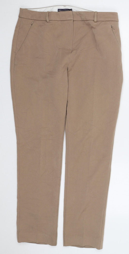Womens UK Size 34 in Marks and Spencer Regular Fit  Beige Trousers