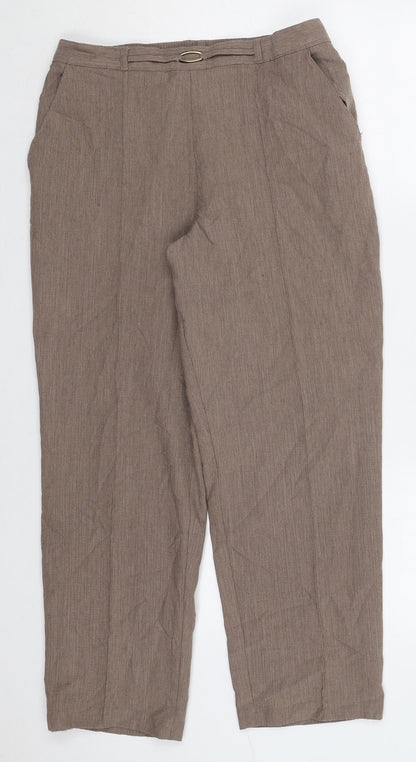 Womens UK Size 12 Marks and Spencer Regular Fit  Brown Trousers