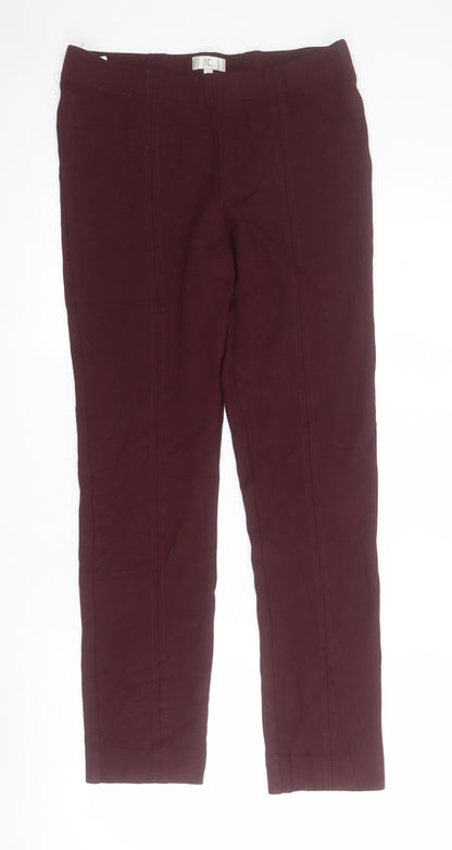 CC Womens Purple  Viscose Cropped Trousers Size 10 L28 in Regular