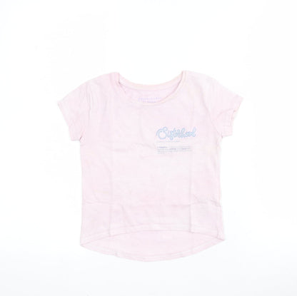 Primark Girls Pink  100% Cotton Pullover T-Shirt Size 4-5 Years Round Neck Pullover