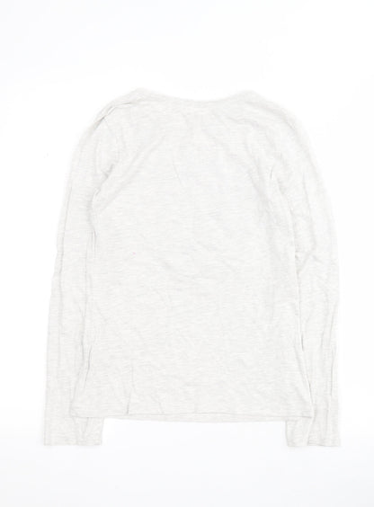 Primark Girls Grey  Cotton Pullover T-Shirt Size 12-13 Years Round Neck Pullover