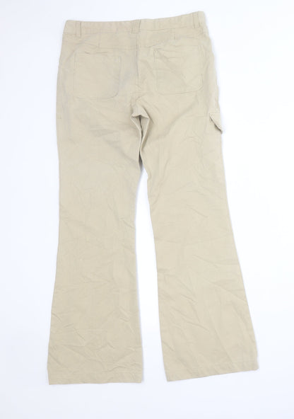 REI Girls Brown  Cotton Cargo Trousers Size M  Regular Zip