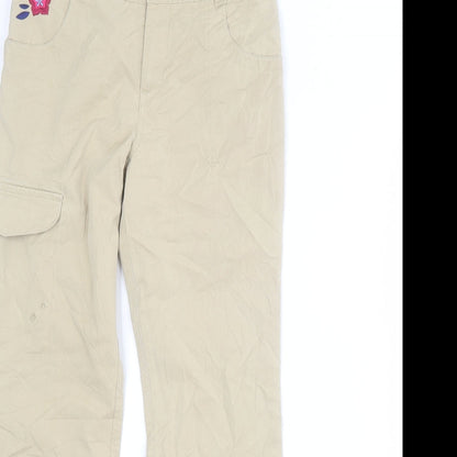 REI Girls Brown  Cotton Cargo Trousers Size M  Regular Zip