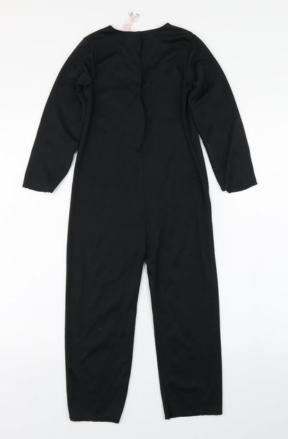Wilko Girls Black  Polyester Jumpsuit One-Piece Size 5-6 Years  Hook & Loop - Skeleton Costume
