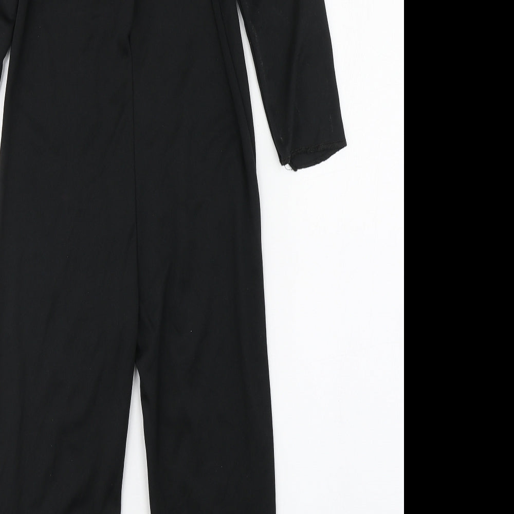 Wilko Girls Black  Polyester Jumpsuit One-Piece Size 5-6 Years  Hook & Loop - Skeleton Costume