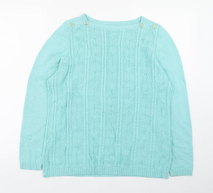 Womens UK Size M Preworn Blue Pullover Jumper