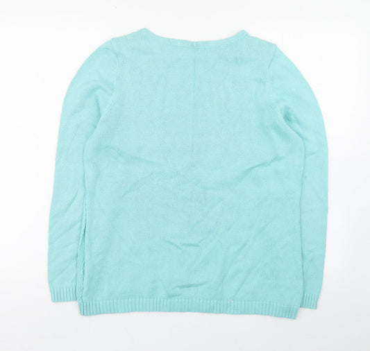 Womens UK Size M Preworn Blue Pullover Jumper