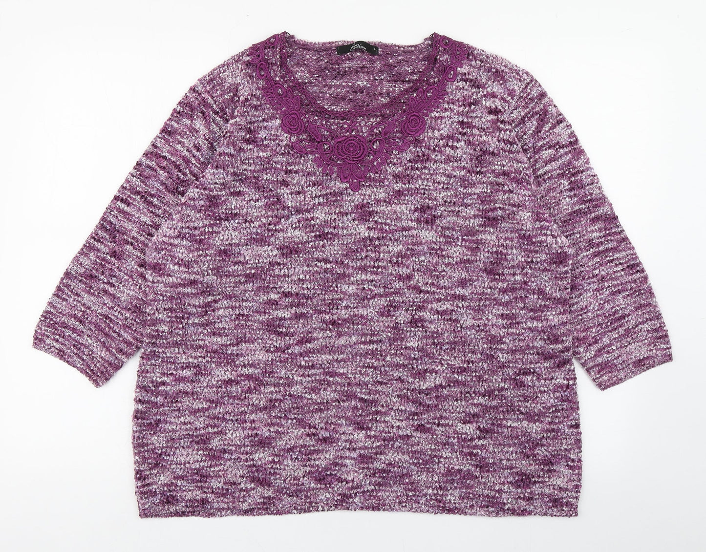 Womens UK Size L BM Purple Pullover Jumper