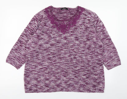 Womens UK Size L BM Purple Pullover Jumper