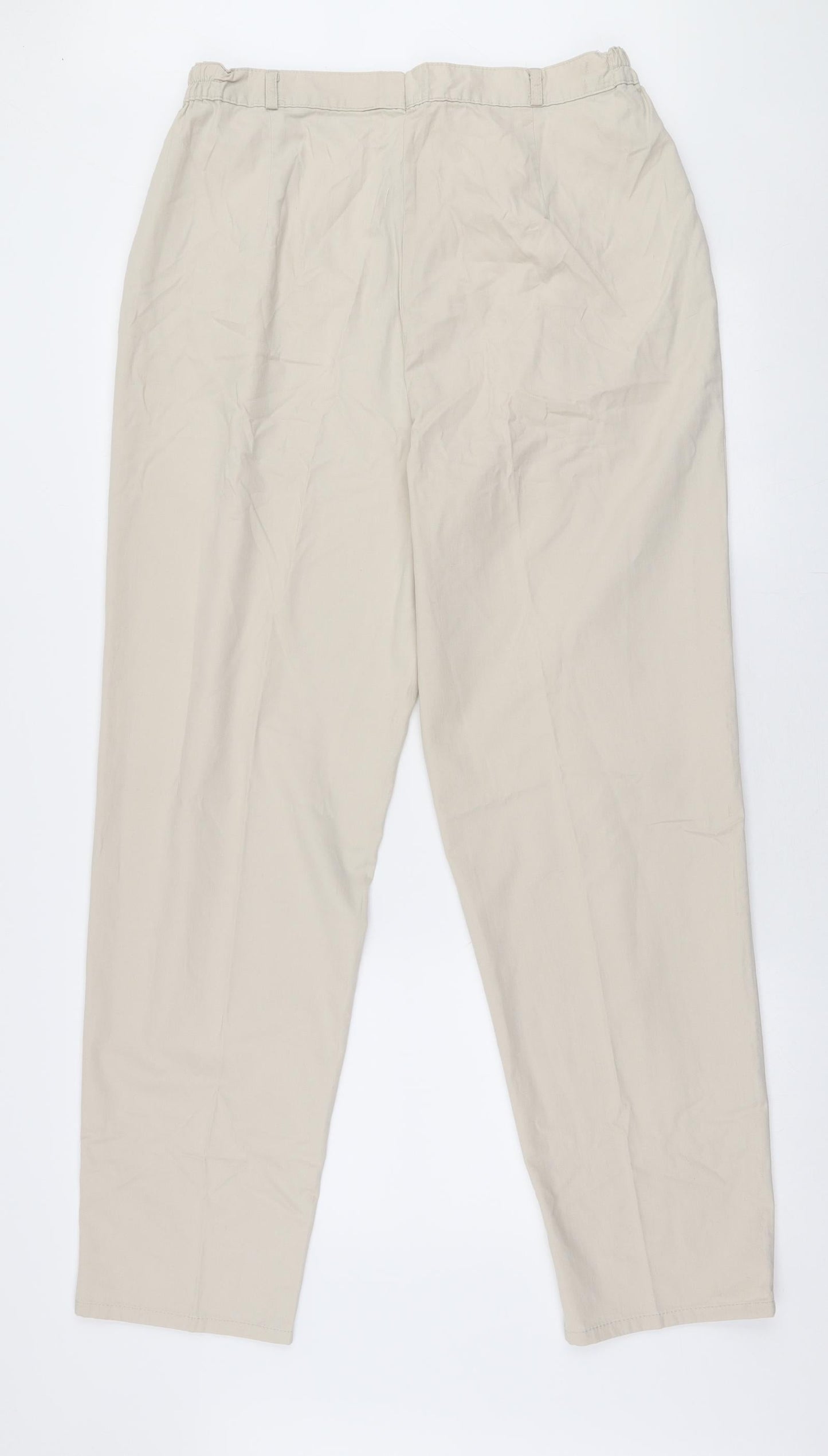 City Look Womens Beige  Polyester Chino Trousers Size 32 in L30 in Regular Zip