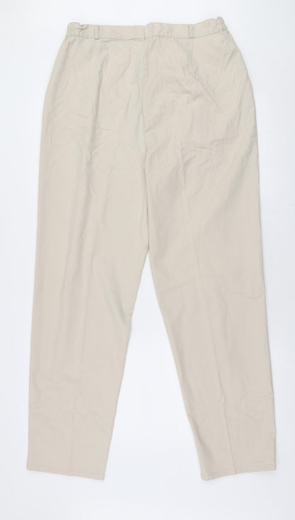 City Look Womens Beige  Polyester Chino Trousers Size 32 in L30 in Regular Zip