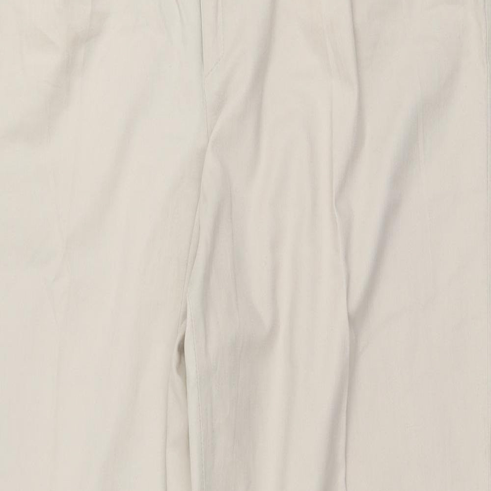City Look Womens Beige  Polyester Chino Trousers Size 32 in L30 in Regular Zip