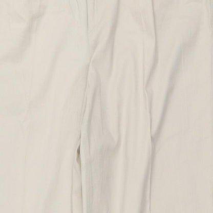 City Look Womens Beige  Polyester Chino Trousers Size 32 in L30 in Regular Zip