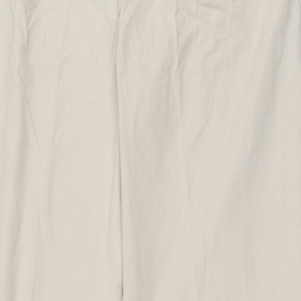 City Look Womens Beige  Polyester Chino Trousers Size 32 in L30 in Regular Zip