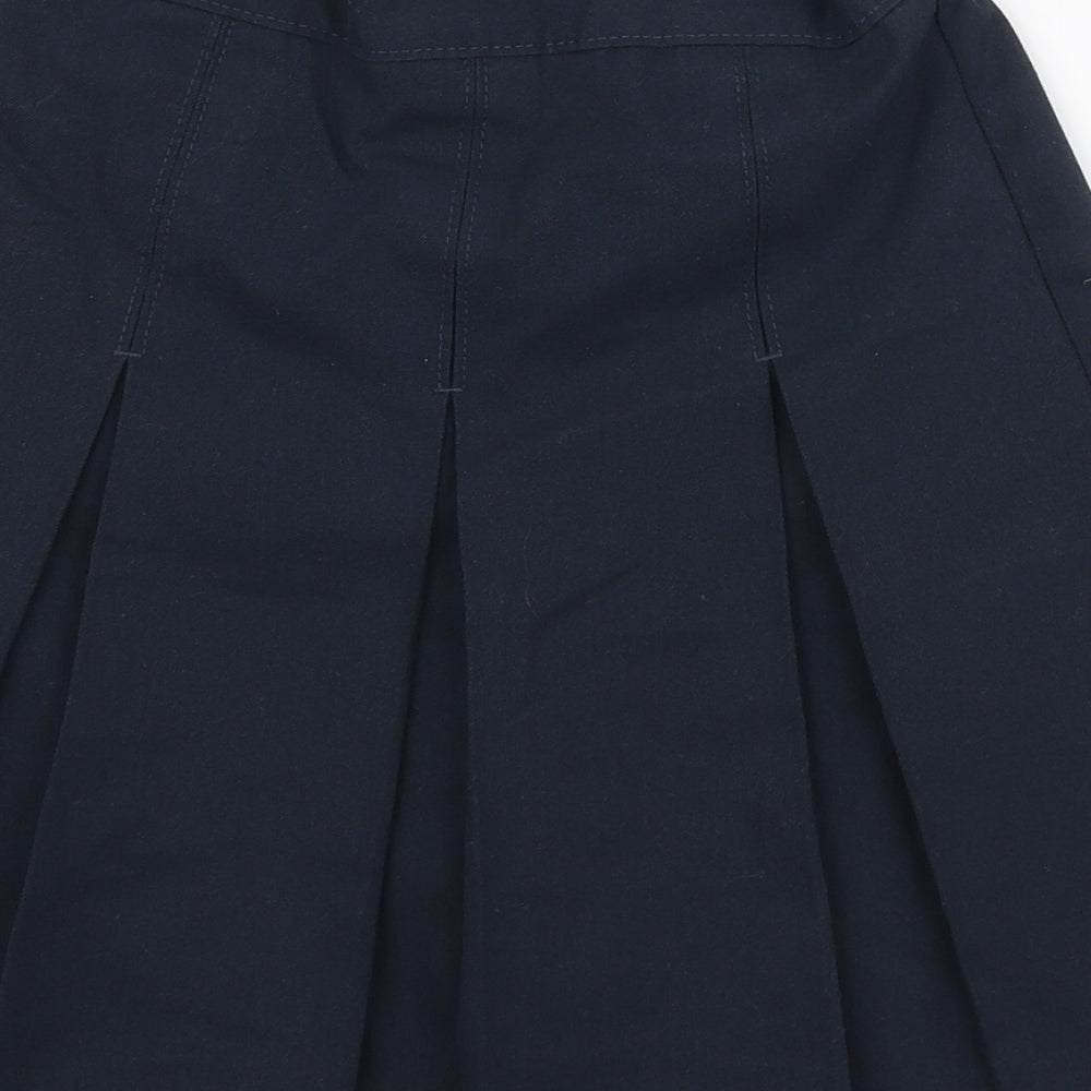 Marks and Spencer Girls Blue  Polyester Pleated Skirt Size 8-9 Years  Regular Zip