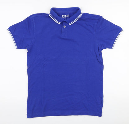 Cedar Wood State Mens Blue  Cotton  Polo Size XS Collared Button