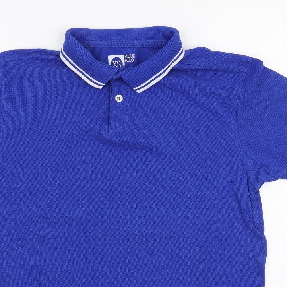 Cedar Wood State Mens Blue  Cotton  Polo Size XS Collared Button