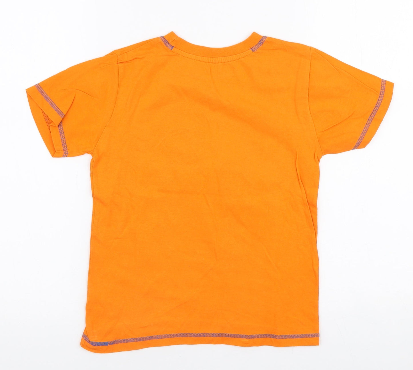 St Bernard Boys Orange  100% Cotton Jersey T-Shirt Size 7-8 Years Round Neck Pullover - Octopus