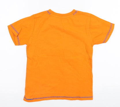 St Bernard Boys Orange  100% Cotton Jersey T-Shirt Size 7-8 Years Round Neck Pullover - Octopus