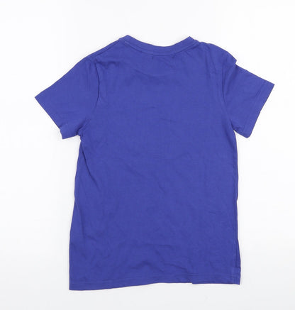 Hihawo Boys Blue  100% Cotton Jersey T-Shirt Size 10 Years Round Neck Pullover - Surfing monsters