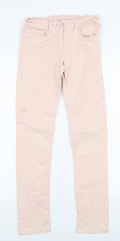 NEXT Girls Pink  Cotton Skinny Jeans Size 10 Years  Slim Zip
