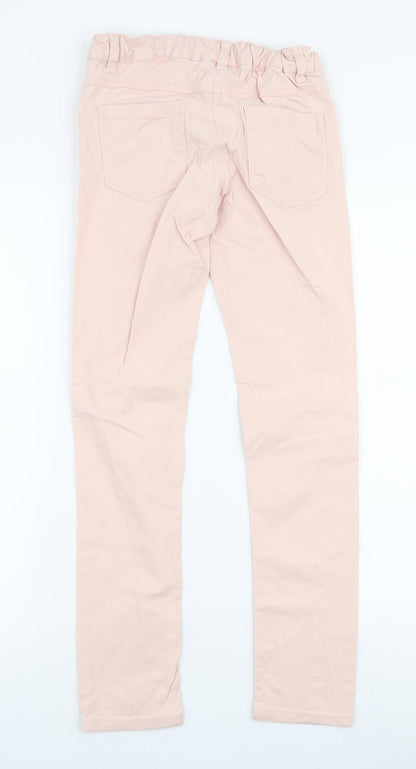 NEXT Girls Pink  Cotton Skinny Jeans Size 10 Years  Slim Zip