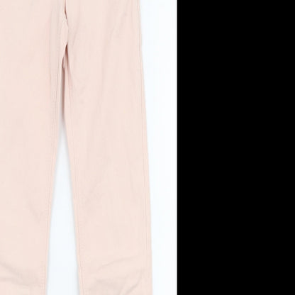 NEXT Girls Pink  Cotton Skinny Jeans Size 10 Years  Slim Zip