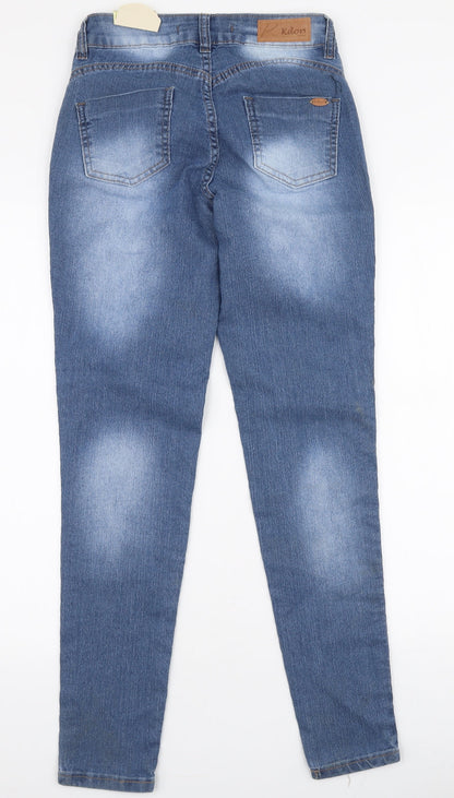 Kdori Womens Blue  Cotton Skinny Jeans Size 26 in L30 in Slim Zip