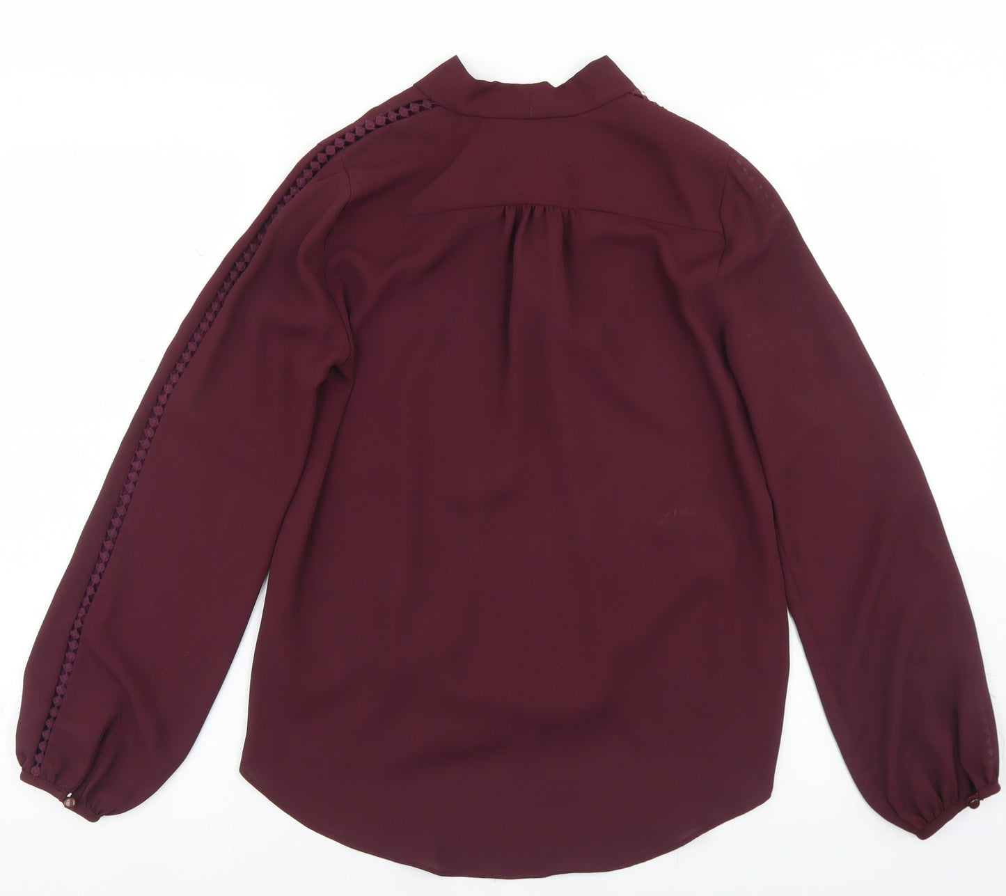 Miss Selfridge Womens Purple  Polyester Basic Blouse Size 6 V-Neck