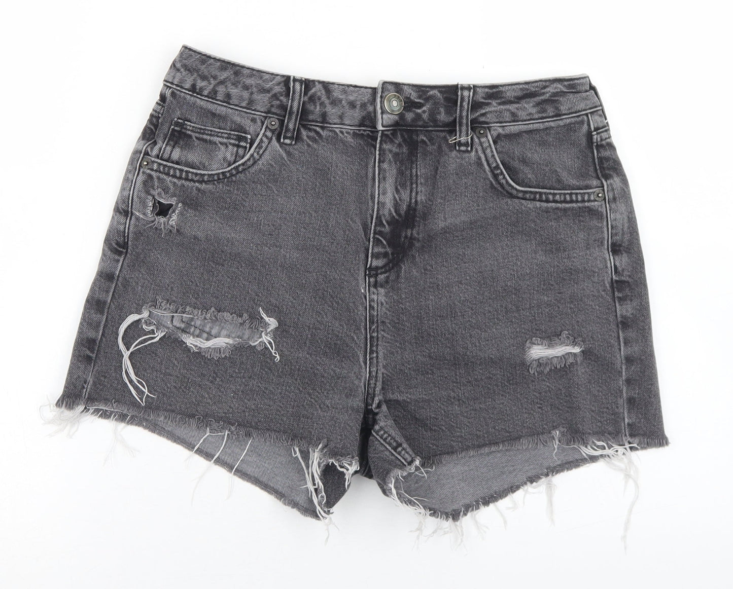 BDG Womens Grey  Cotton Hot Pants Shorts Size 28 in L3 in Regular Button