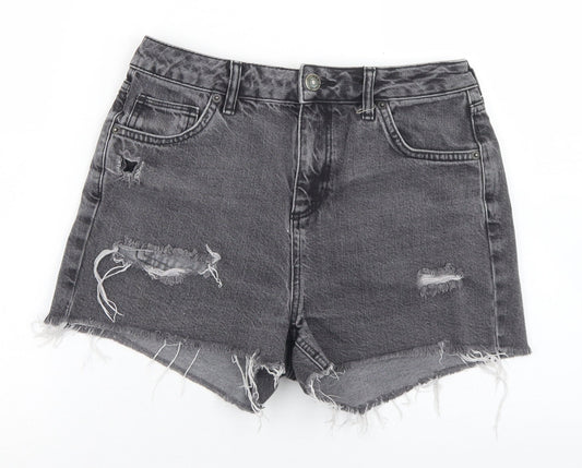 BDG Womens Grey  Cotton Hot Pants Shorts Size 28 in L3 in Regular Button