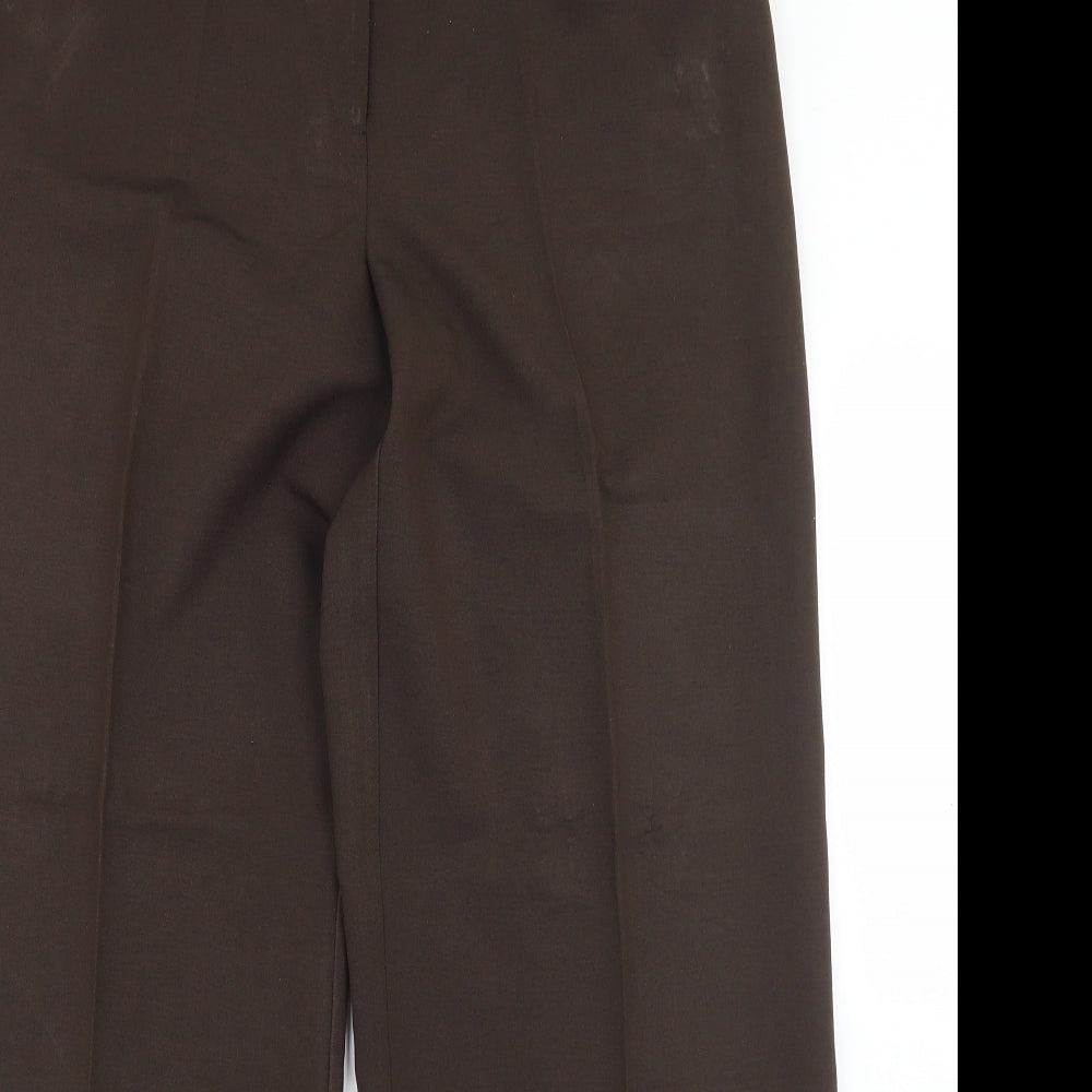 E-vie Womens Brown  Polyester Dress Pants Trousers Size 16 L28 in Regular Hook & Eye