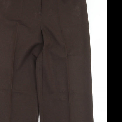 E-vie Womens Brown  Polyester Dress Pants Trousers Size 16 L28 in Regular Hook & Eye