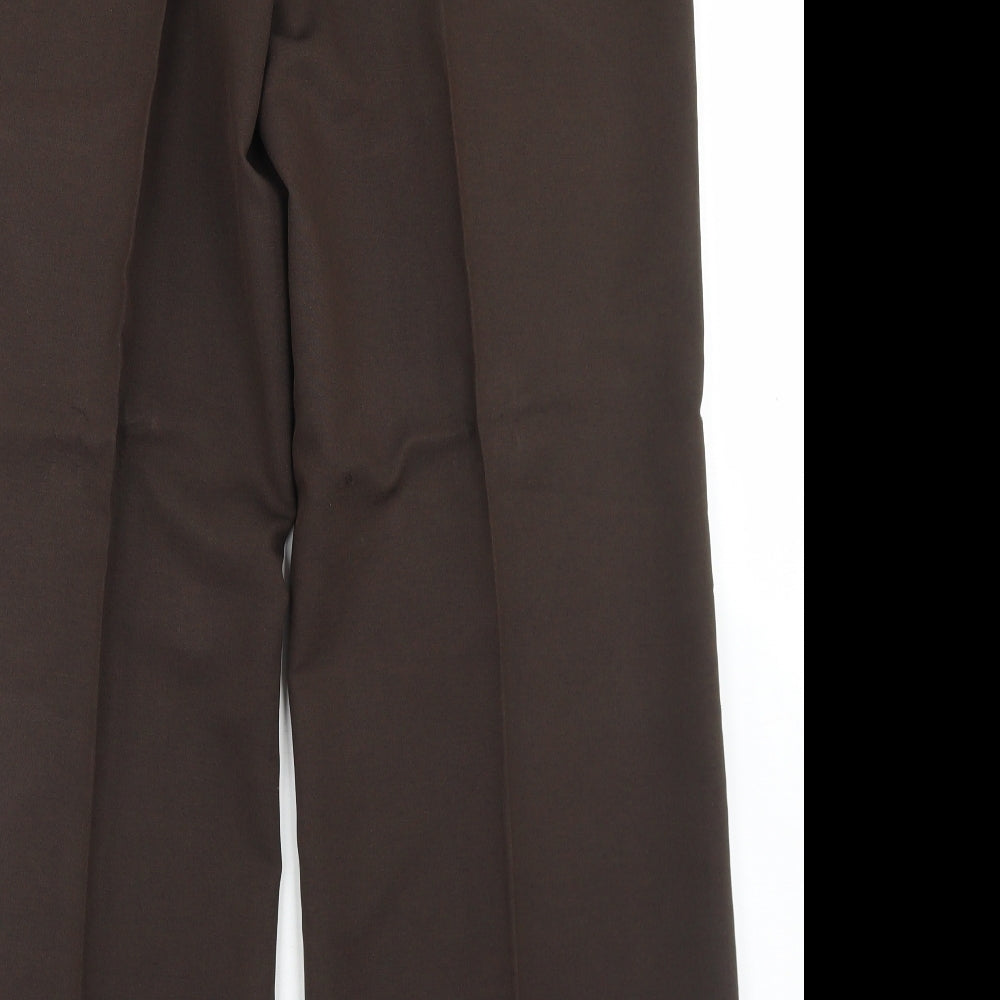 E-vie Womens Brown  Polyester Dress Pants Trousers Size 16 L28 in Regular Hook & Eye