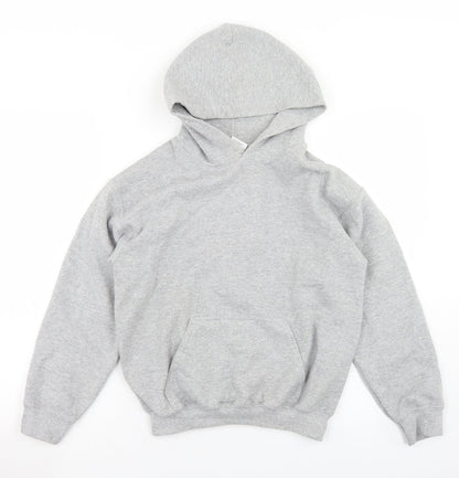 Gildan Boys Grey  Cotton Pullover Hoodie Size M
