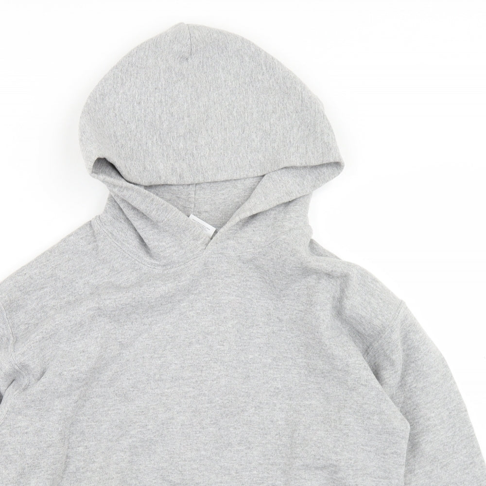 Gildan Boys Grey  Cotton Pullover Hoodie Size M