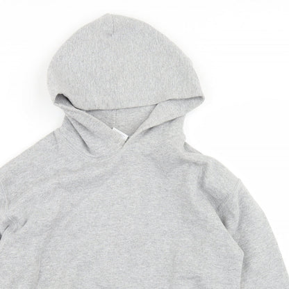 Gildan Boys Grey  Cotton Pullover Hoodie Size M