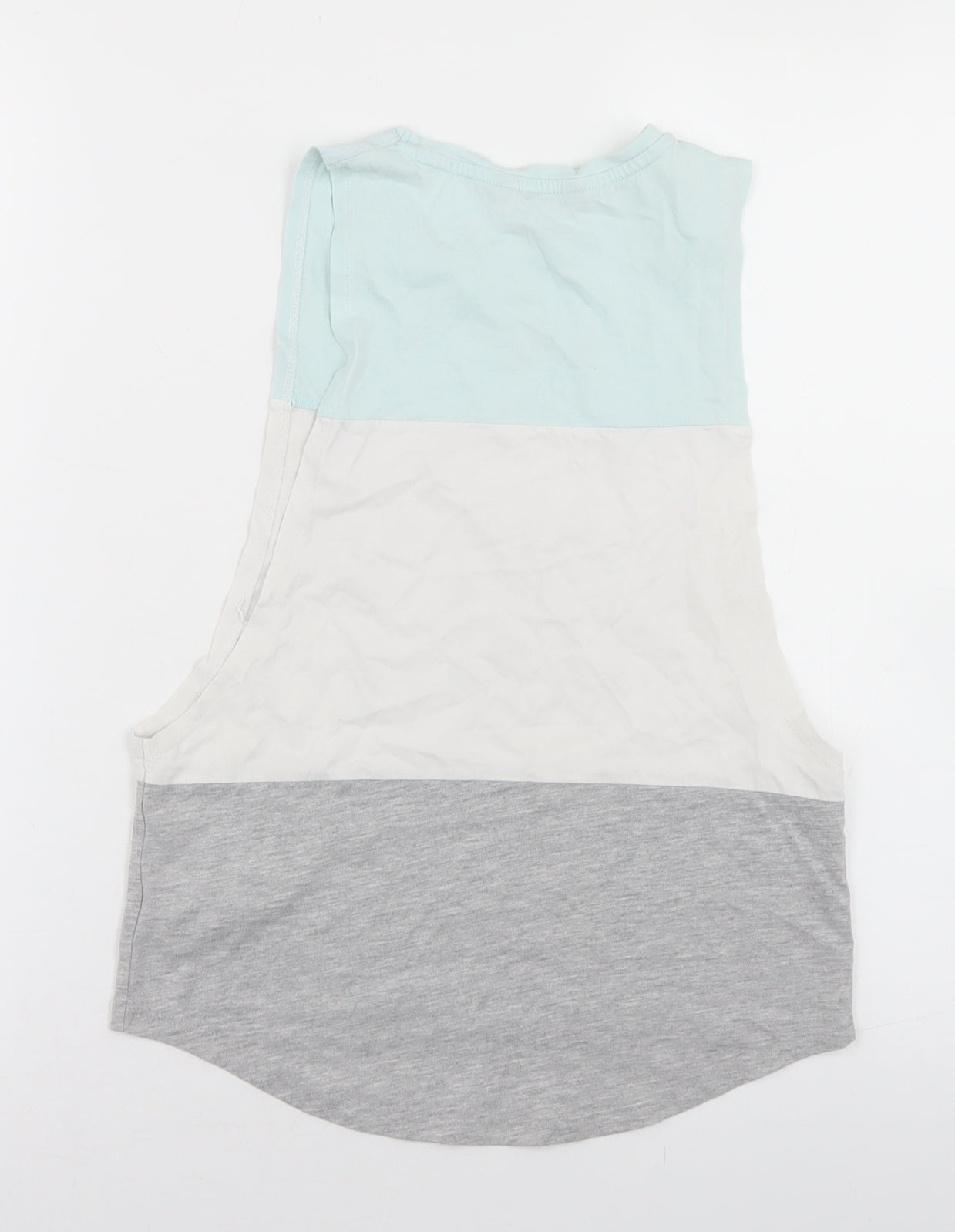 Pineapple Girls Multicoloured Colourblock Cotton Basic Tank Size 9-10 Years Crew Neck