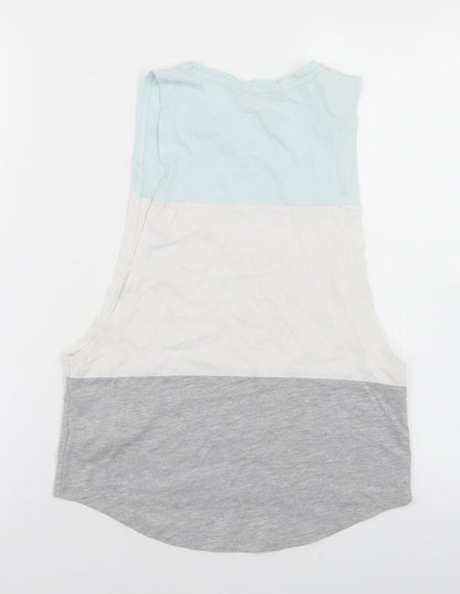Pineapple Girls Multicoloured Colourblock Cotton Basic Tank Size 9-10 Years Crew Neck