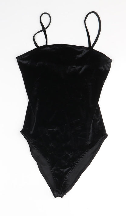 Primark Womens Black  Polyester Bodysuit One-Piece Size 6  Button