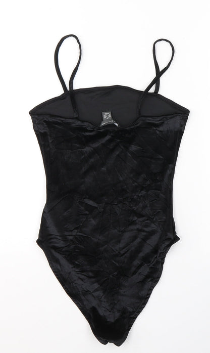 Primark Womens Black  Polyester Bodysuit One-Piece Size 6  Button