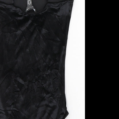 Primark Womens Black  Polyester Bodysuit One-Piece Size 6  Button