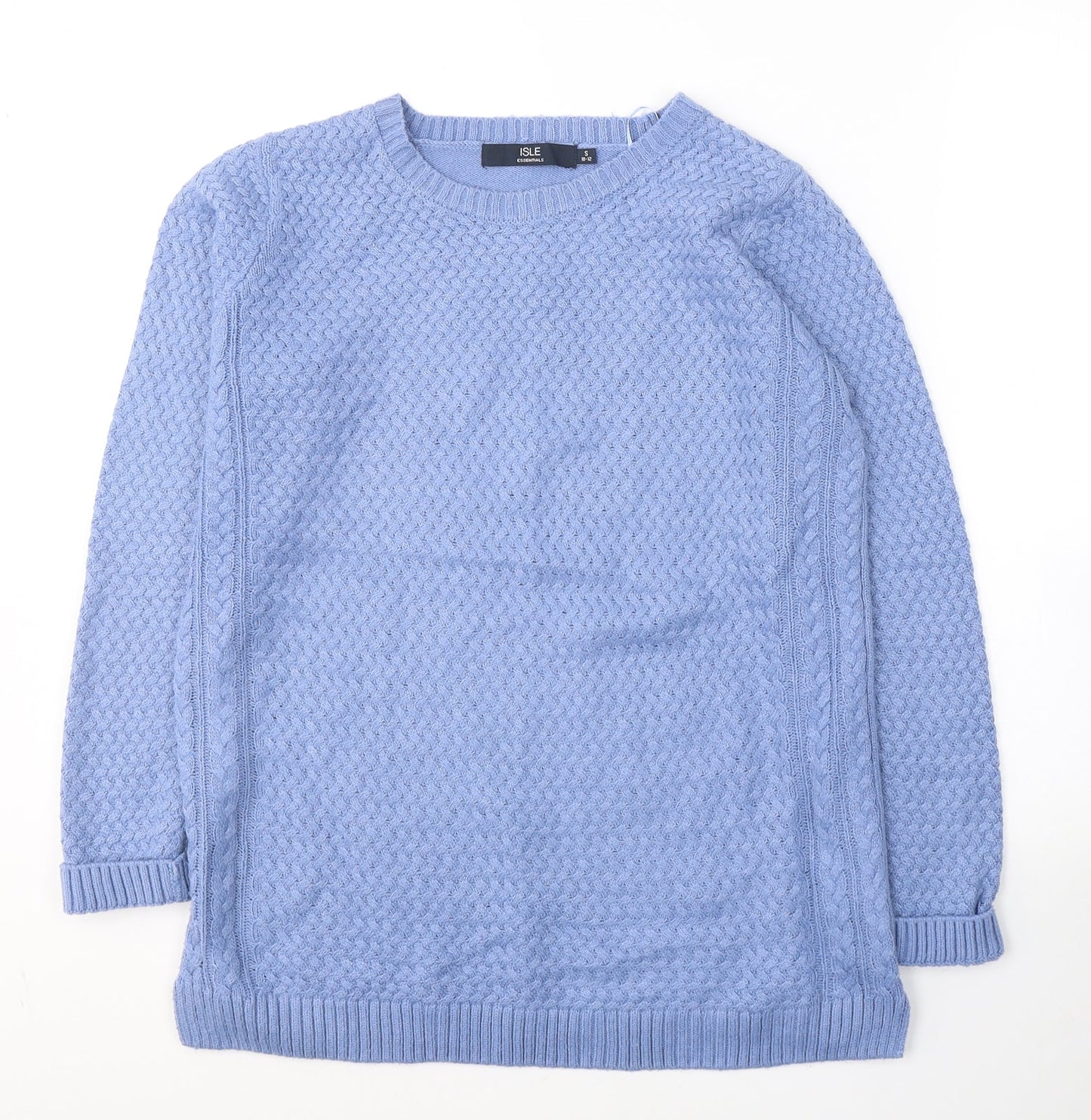 Womens UK Size 10 Isle Blue Pullover Jumper